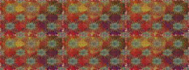 Düz Çiçek Elementleri Tasarım Raster illüstrasyonu. Çiçekli, suluboya desenli kusursuz çiçek deseni. Kahverengi renkte çiçekler. Renkli Bahar Teması Özelliksiz Arkaplan.