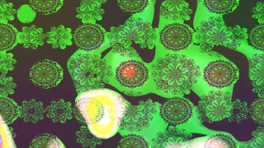 Güzel çiçek deseni. Düz Çiçek Elementleri Tasarımı. Renkli Bahar Teması eskiz kalıbı. Yeşil renkte çiçekler.