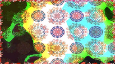 Raster illüstrasyonu. Güzel kumaş deseni. Bahar çiçekli güzel bir çiçek deseni..