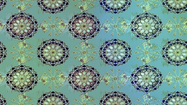 Arkaplan dokusu, duvar kağıdı, mavi renkli çiçek teması. Soyut etnik raster çizim kalıbı. Kabile sanatı boho baskısı, klasik çiçek arkaplanı.