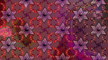 Çiçek çelengi. Kıvırcık, parlak örgü. Raster illüstrasyonu. Güzel, parlak, pürüzsüz kumaş, tuval. Desen, çizim, çiçek sınırı. Klasik eski arkaplan.