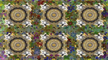 Gri renklerde, altın elementli, pürüzsüz bir desen. Şam tasarım için kusursuz desen.