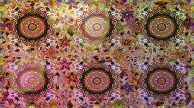 Antika altın tekrarlanabilir duvar kağıdı. Damask pürüzsüz yineleme kalıbı. Kahverengi renklerde altın element. Barok tarzında altın çiçekli süs..