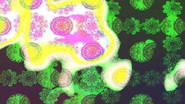 Anti-stres için soyut örnek sayfası. Yeşil renklerde. Raster illüstrasyonu.