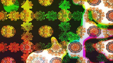 Çiçek duvar kâğıdı. Renkli çizim kalıbı. Çiçek arkaplan. Raster illüstrasyonu. Gri renkli şirin tekstil.