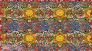 Tekstil, kumaş, kapaklar, duvar kağıtları, baskı, naylon, koleksiyon defteri, örgü, dekupaj için güzel bir eskiz. Küçük kahverengi çiçekli oldukça eski bir besin torbası deseni. Millefleurlar.