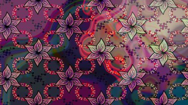 Küçük renkli çiçekler. Küçük çiçekte güzel bir desen. Çiçekli bahar çiçekleri. Moda baskıları için zarif bir şablon. Robot resim. Motley illüstrasyonu.