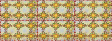 Raster - stok. Vadinin çiçekleri tarafsız renklerde. Kusursuz bir arka plan modeli. Suluboya, elle çizilmiş.