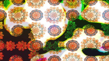 Taslak desenli, modaya uygun kumaş deseni. Renkli Bahar Teması eskiz kalıbı. Şirin çiçek elementleri. Düz Çiçek Elementleri Tasarımı. Raster illüstrasyonu.