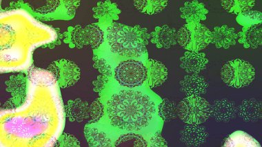 Nazikçe, güzel çiçek arkaplanı. Yeşil renkli çiçekler. Raster çiçek desenli ve çiçekli..