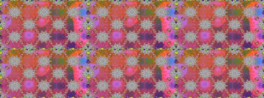 Tekstil, kumaş, ambalaj, hatıra defteri için hoş bir çiçek arkaplanı. El çizimi çiçekli, pürüzsüz bir desen. Pembe arka planda. Çocuksu tasarım.