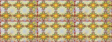 Raster - stok. Vadinin çiçekleri tarafsız renklerde. Kusursuz bir arka plan modeli. Suluboya, elle çizilmiş.