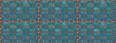 Kusursuz çiçek deseni. Mavi renkli çiçekler. Raster illüstrasyonu. Asya tekstil tarzında. Raster illüstrasyonu.