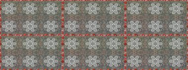 Düz Çiçek Elementleri Tasarımı. Raster illüstrasyonunda kusursuz çiçek deseni. Gri renkli çiçekler. Renkli Bahar Teması Kusursuz Arkaplan.