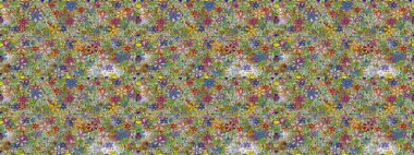 Tarafsız renklerde çiçekler. Çiçek deseni. Raster illüstrasyonu. Tarafsız renklerde çiçeksiz. Şatafatlı bahar bahçesi dokusu.