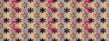 Parlak çiçekli halı bej renkli çizim deseni.