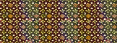 Raster illüstrasyonu. Suluboya tarzında kahverengi renkte. Küçük çiçekli bahar deseni çiz.