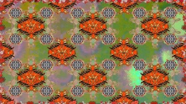 Süslü, dikişsiz, soyut çiçeklerle süslenmiş. Şekillendirilmiş çiçeklerle kusursuz desen. Çiçek deseni duvar kağıdı, şablon dolguları ve web sayfası arkaplanı için kullanılabilir.