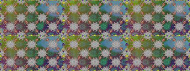 Hediye ambalaj kağıdı, tebrik kartları, posterler ve pankart tasarımı. Yeşil renkli çiçekler. Raster düz çiçekleri pürüzsüz desen.