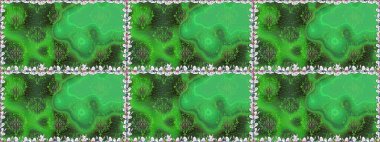 Küçük çiçekteki sevimli çiçek deseni. Yeşil renkte çiçekler.