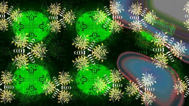 Raster düz çiçek çizim deseni. Yeşil renkli çiçekler. Tasarım hediye paketi, tebrik kartları, posterler ve afiş tasarımı.