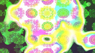 Raster deseni. Çiçek kompozisyonu. Çiçek kolajı. Küçük çiçekte güzel bir desen var. Doğa. Çiçek arkaplan. - Yeşil çiçekler.