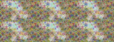 Küçük çiçekte hoş bir çiçek deseni var. Çiçeksel elementlerle süslenmiş zarif raster dokusu. Parlak çiçekli nötr renklerde soyut, pürüzsüz desen.
