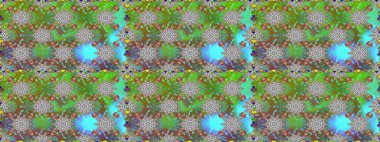 Düz Çiçek Elementleri Tasarımı. Çiçeksel fantezi tasarımı, parlak bir arka planda, kusursuz bir desen. Renkli Bahar Teması Kusursuz Arkaplan.