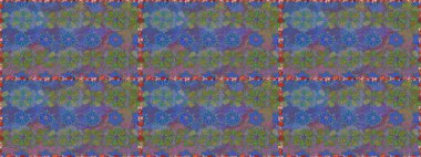 Mavi renklerde. 3 boyutlu çiçekler, pürüzsüz. Raster illüstrasyonu.