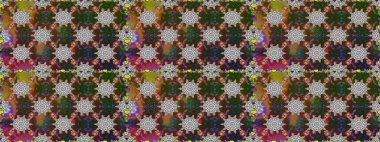 Sevimli çiçek raster deseni. Modaya uygun kumaş deseni. Düz Çiçek Elementleri Tasarımı. Renkli Yaz Temalı Kusursuz Arkaplan.