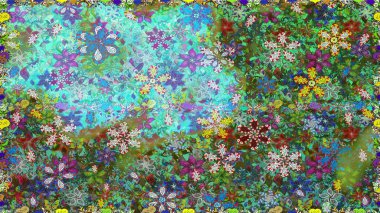 Küçük renkli çiçekler. Kusursuz. Küçük çiçekte güzel bir desen. Çiçekli bahar çiçekleri. Motley illüstrasyonu. Moda baskıları için zarif bir şablon.