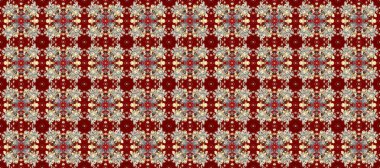Kırmızı, bej ve gri renklerdeki altın desenli altın elementler. Düz elle çizilmiş klasik koleksiyon. Raster altın pürüzsüz desen. Arkaplan, kumaş, altın duvar kağıdı.