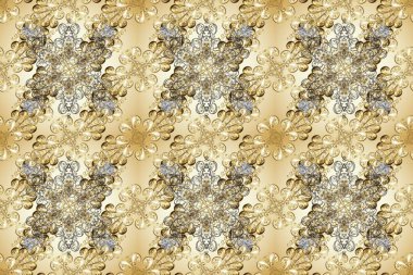 Kusursuz kıvırcık saçlar. Doğulu stil, altın elementlerle bej ve nötr renklerde altın desenli arabesk yapar. Raster altın desen.