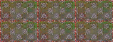 Raster illüstrasyonunda kusursuz çiçek deseni. Suluboya tarzında kahverengi renkte çiçekler.