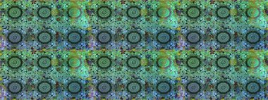 Şam, tasarım için kusursuz desen. Yeşil renklerde, altın elementli, pürüzsüz desen.