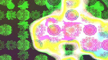 Tekstil, kumaş, kapaklar, duvar kağıtları, baskı, naylon, koleksiyon defteri, örgü, dekupaj için güzel bir eskiz. Oldukça eski bir besin torbası deseni, küçük yeşil renkte, çiçekler. Millefleurlar.