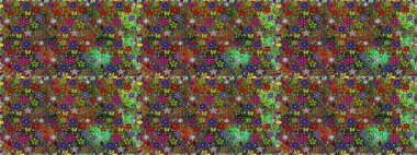 Düz Çiçek Elementleri Tasarımı. Güzel kumaş deseni. Renkli Yaz Temalı Kusursuz Arkaplan. Raster illüstrasyonunda trendsiz çiçek deseni.