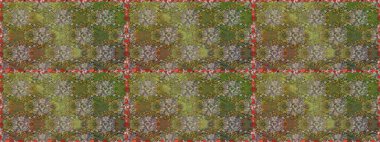 Raster. Kahverengi renkte güzel çiçekler, suluboya desenli, duvar kağıdı, kart ya da kumaş için fayanslı desenler..