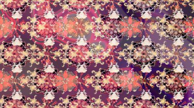 Arkaplan dokusu, duvar kağıdı, pembe renkli çiçek teması. Soyut etnik raster çizim kalıbı. Kabile sanatı boho baskısı, klasik çiçek arkaplanı.