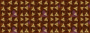 Çiçek Elementleri 'nin soyut geçmişi. Raster kış deseni. Kahverengi, sarı ve siyah renkler üzerine tasarım. Raster illüstrasyonu.