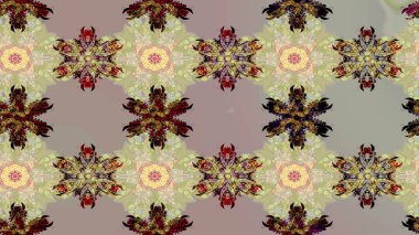 Raster illüstrasyonu. Şirin çiçekli eskiz deseni ve gri renkli yapraklar, suluboya çiçek deseni, duvar kağıdı, kart veya kumaş için fayanslı.