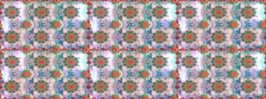 Kusursuz dekoratif arka plan, çiçek mandala. Tarafsız renklerde. Çiçek. Raster illüstrasyonu.