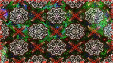 Raster deseni. Bahar çiçekleri dallı desen, gri renkler çiçekli siluet.