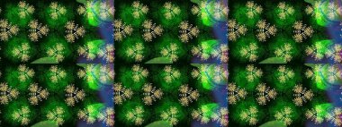 Renkli Yaz Temalı eskiz kalıbı. Sevimli çiçek raster deseni. Yeşil renkli çiçekler. Düz Çiçek Elementleri Tasarımı.