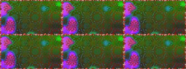 Yeşil renklerde. Raster illüstrasyonu. Çiçekli güzel suluboya desen.