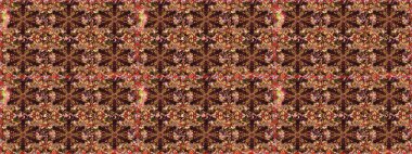 Kahverengi renkler üzerinde klasik oryantal desen. Damask pürüzsüz süsü. Geleneksel raster ve altın desen.