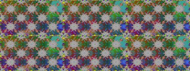 Raster illüstrasyonu. Kusursuz çiçek deseni. Raster illüstrasyonu. Asya tekstil tarzında. Gri renkli çiçekler.