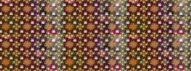 Çiçek deseni. Renkli Bahar Teması eskiz kalıbı. Düz Çiçek Elementleri Tasarımı. Raster illüstrasyonu. Chichi kumaş deseni çiz.