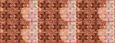 Çiçekli karalama şeklinde Raster çiçek deseni. Kahverengi renkli çiçekler. Nazik, sevimli çiçek arkaplanı..