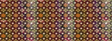 Çiçek deseni. Renkli Bahar Teması eskiz kalıbı. Düz Çiçek Elementleri Tasarımı. Raster illüstrasyonu. Chichi kumaş deseni çiz.